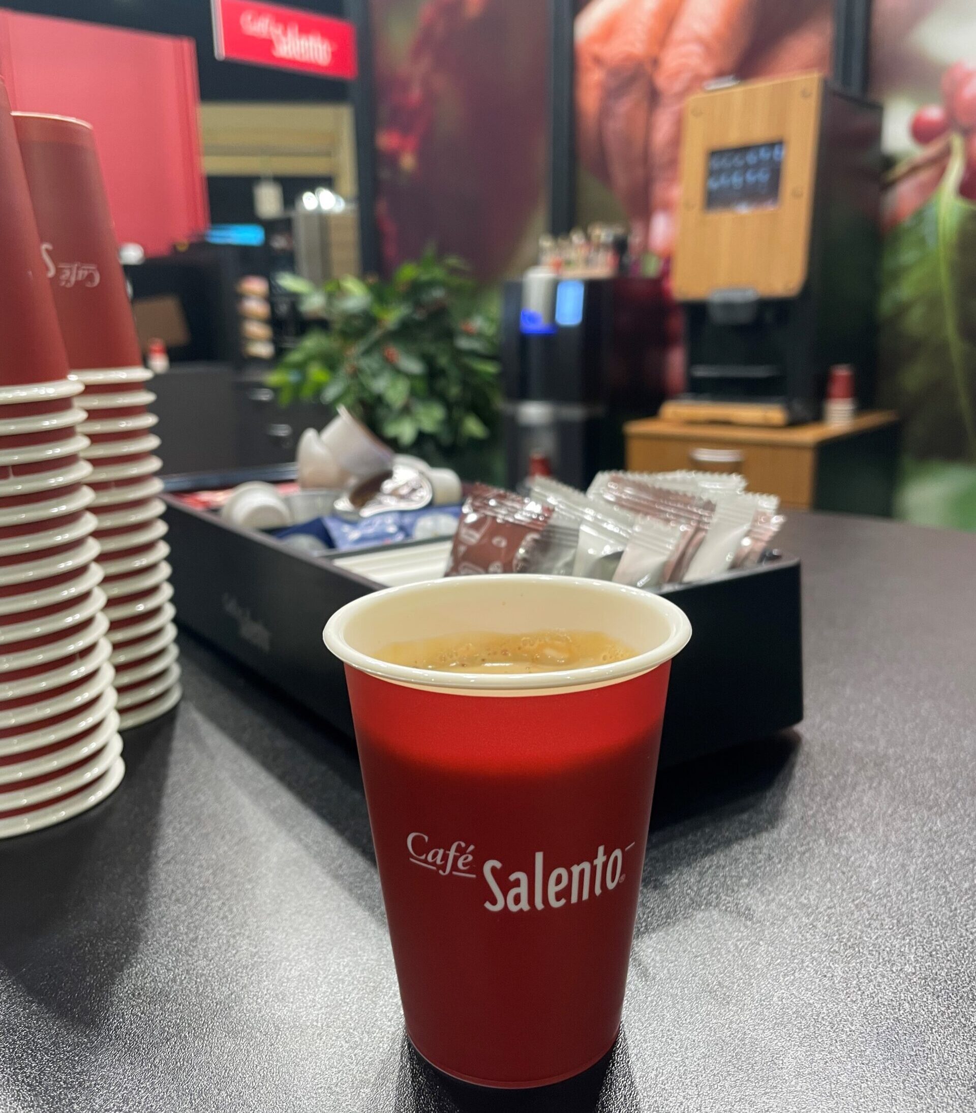 Koffie op de stand van Café Salento